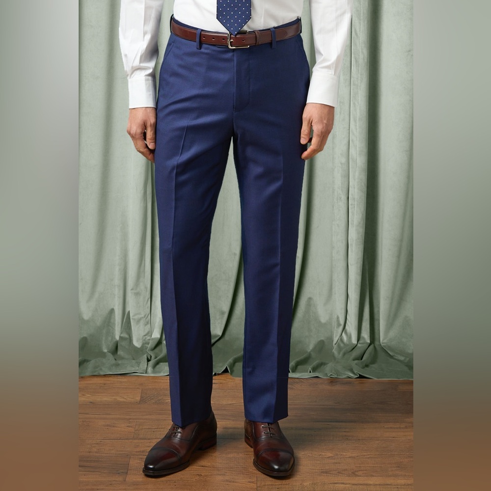 Spier & Mackay Indigo Sharkskin Trousers Size 40
